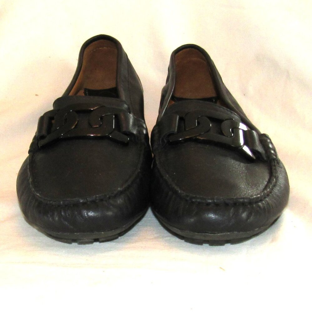 VANELi Aiker Black Leather Driving Shoes With Buckle Size 9.5W - Picture 2 of 12